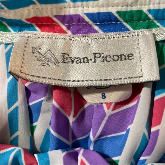 Vintage Evan Picone Multicolour Chevron Pattern Pleated Skirt Size 8 - Picture 14 of 14